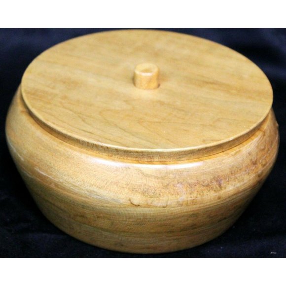 Vtg 1997 Wooden Carved Trinket Bowl Dish Candy Jim Marna Handcrafted Modern West - Picture 3 of 12